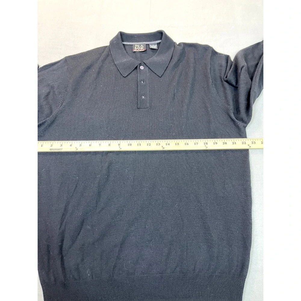 Jos.‎ A. Bank Sweater Merino Wool Large mens Black Sweatshirt